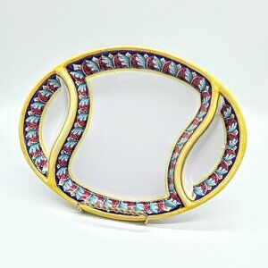 Artistica Made in Italy Divided Oval Ceramic Serving Tray
